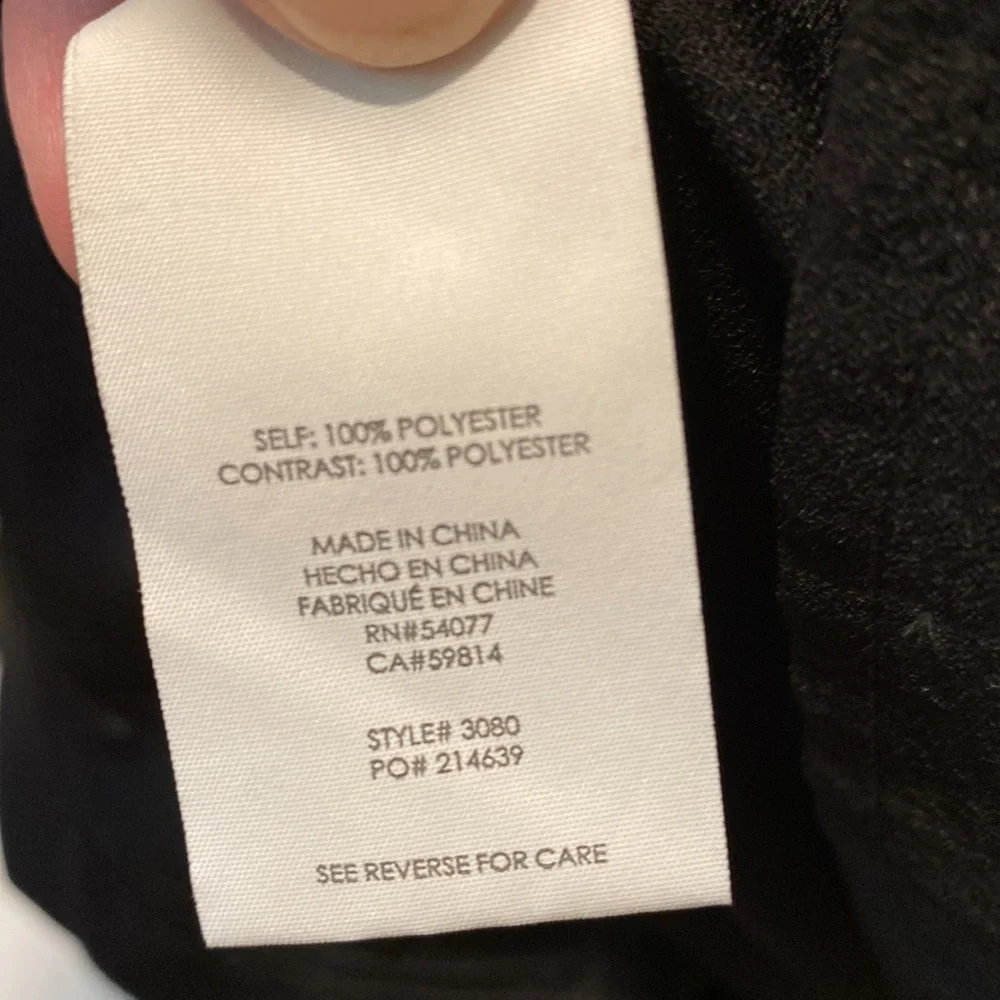 CABI gorgeous black sheer pleated neckline and peplum hem top! Fancy black tie. - Picture 8 of 11